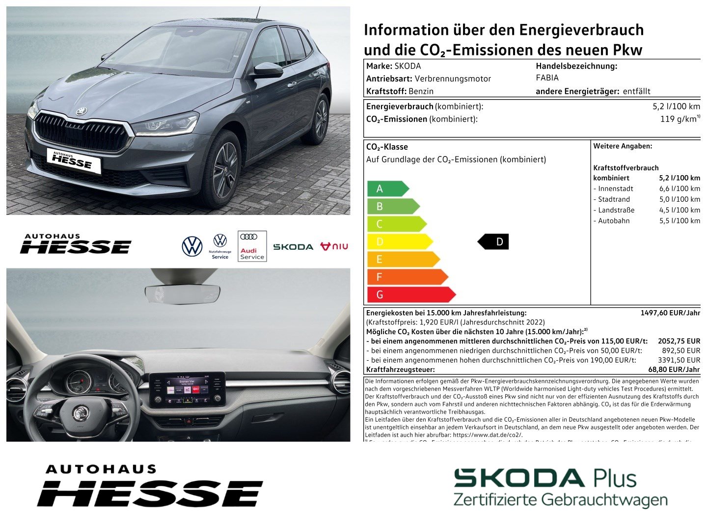 Škoda Fabia 1,0 TSI Tour, 16 LM, Bluetooth, Klima, PDC h, Sitzhzg.,