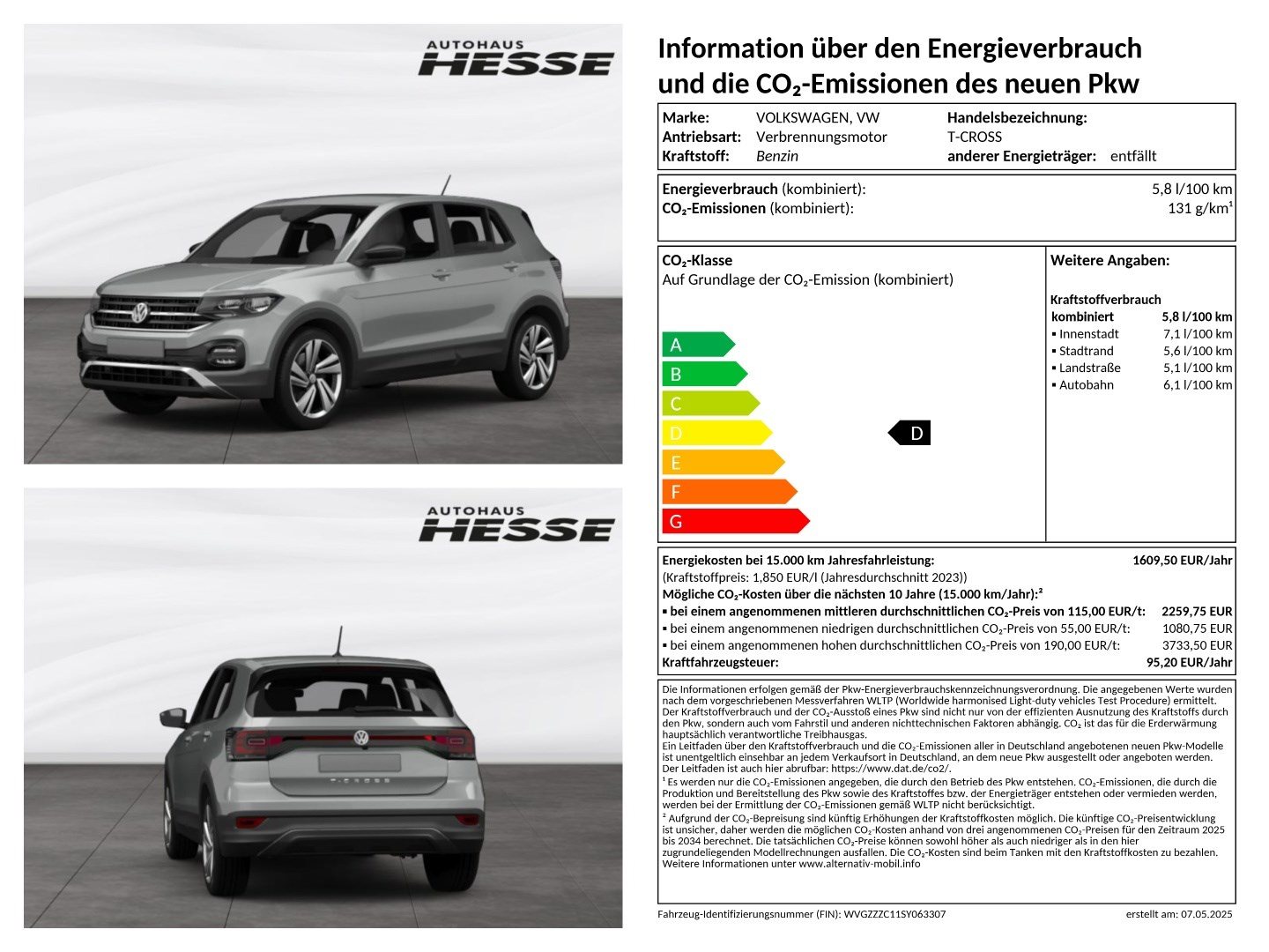 Volkswagen T-Cross Life 1.0 l TSI OPF 70 kW (95 PS) 5-Gang