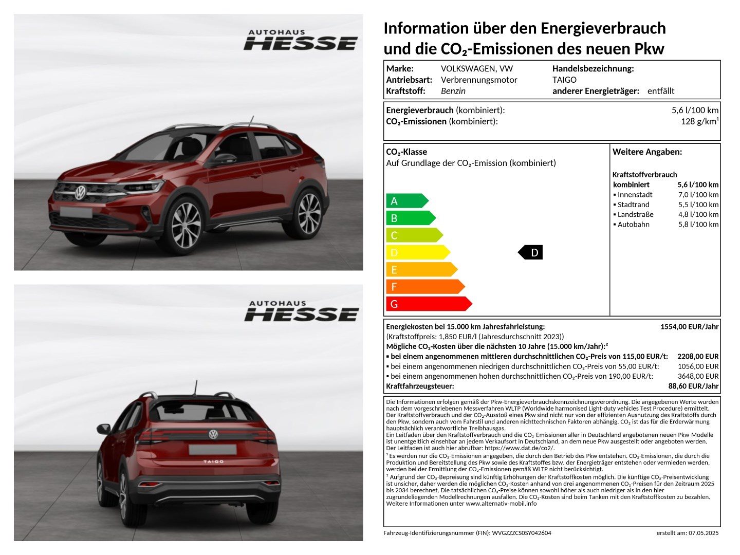 Volkswagen Taigo Life 1,0 l TSI OPF 85 kW (116 PS) 6-Gang