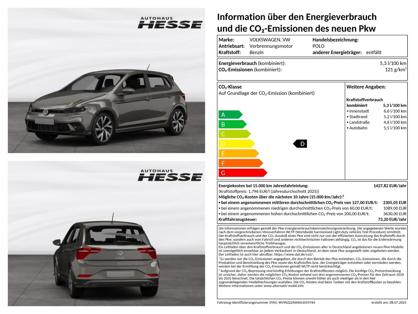 Volkswagen Polo GOAL 1,0 l TSI OPF 70 kW (95 PS) 5-Gang