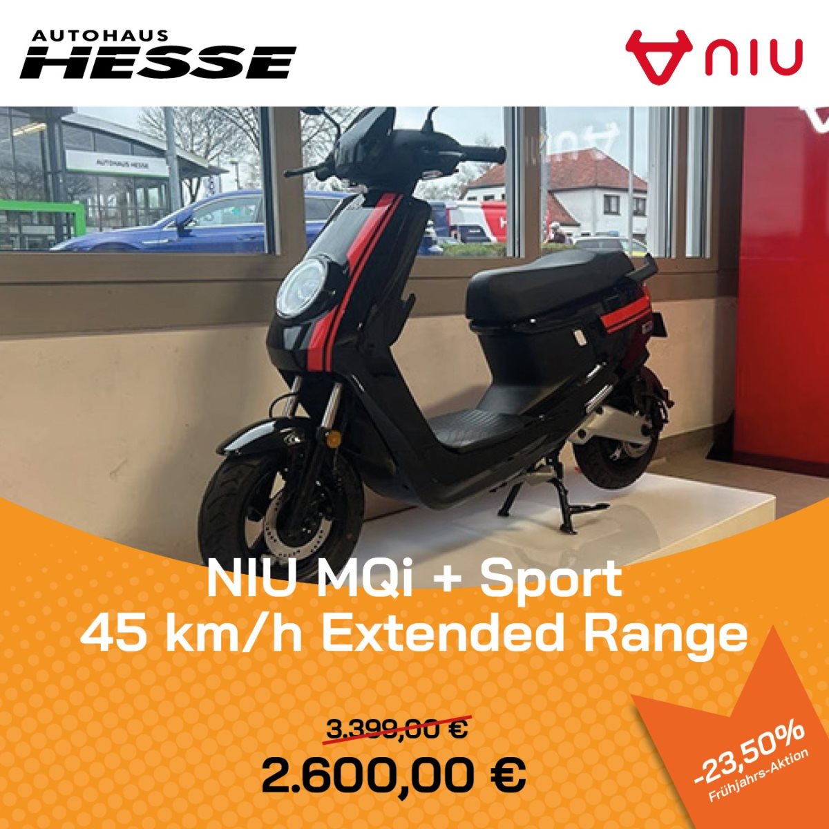 NIU MQi + Sport 45 km/h Extended Range