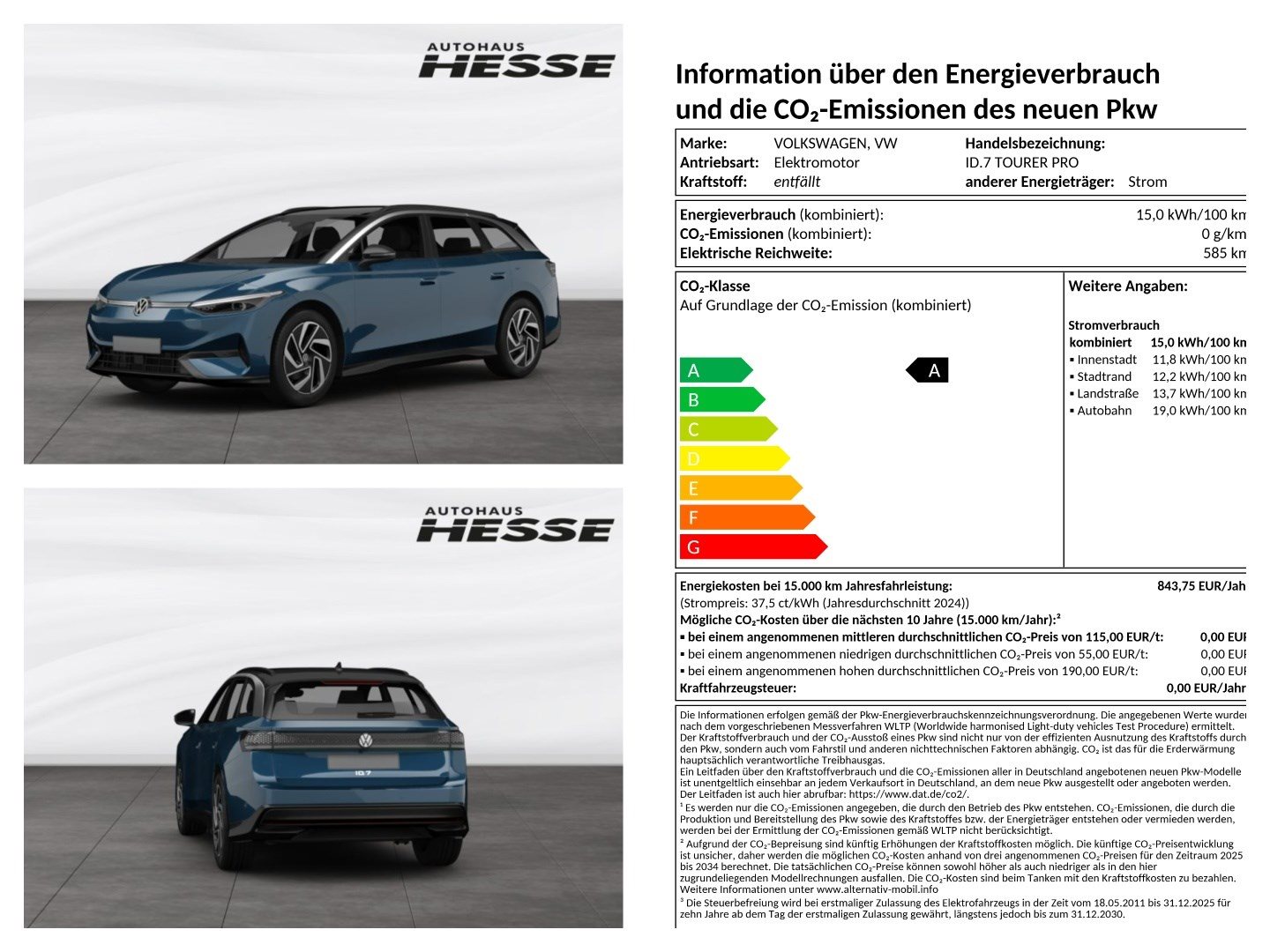 Volkswagen ID.7 Tourer Pro 210 kW (286 PS) 77 kWh 1-Gang-Automatik