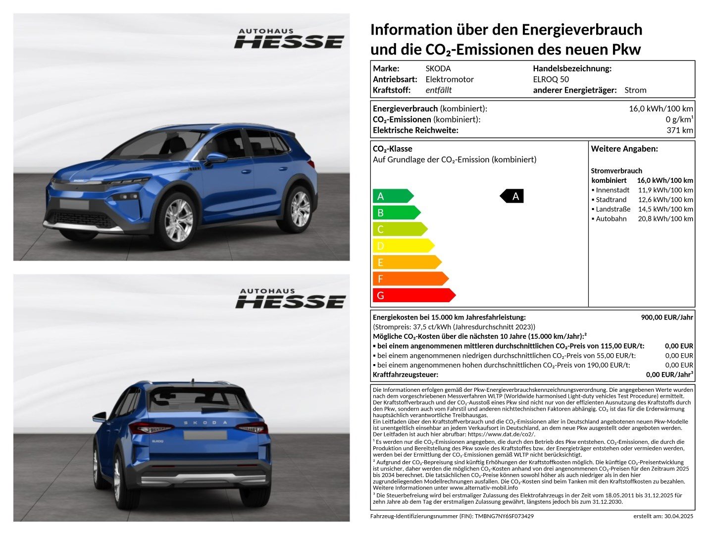 Škoda Elroq 50 Tour 1G Automatik 55 kWh, ACC LED